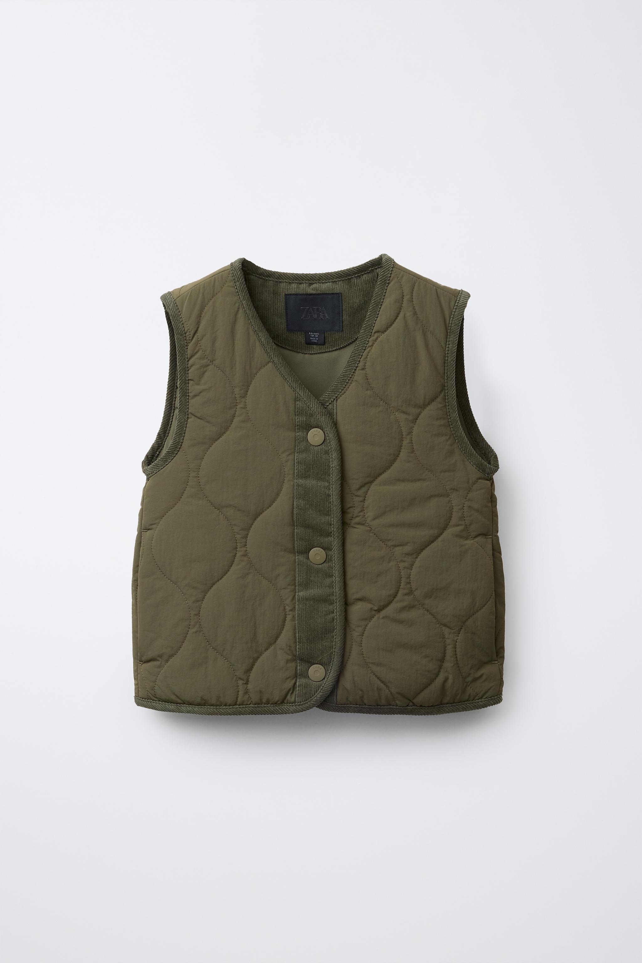 COMBINATION NYLON AND CORDUROY VEST